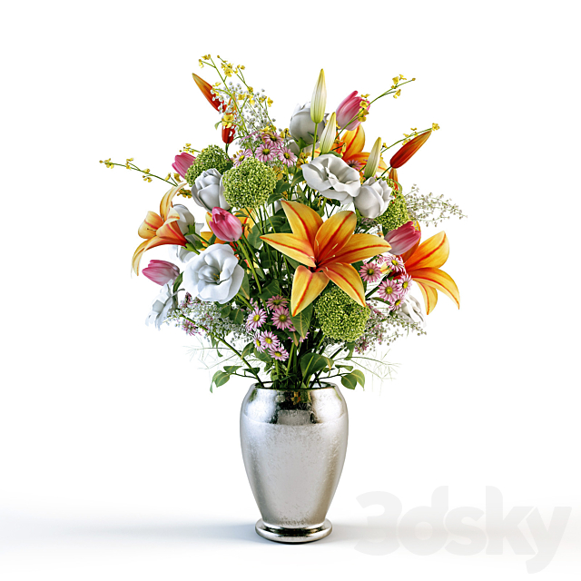 A bouquet of different flowers 3DS Max Model - thumbnail 3