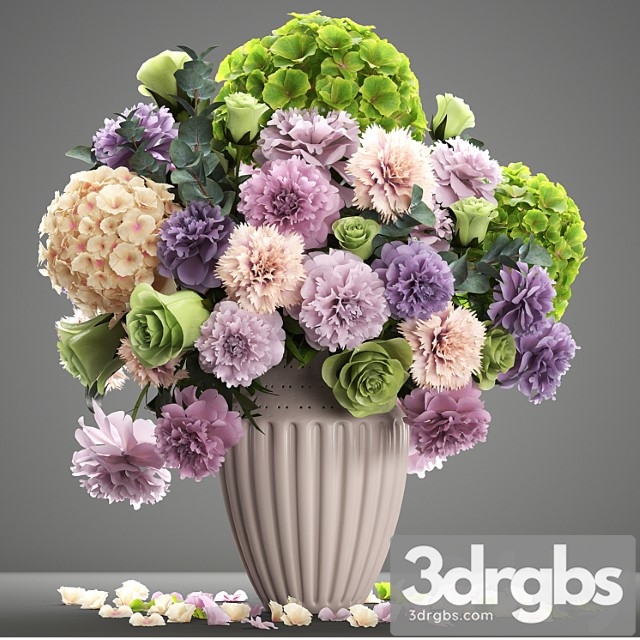 A bouquet of flowers 63. spring flowers vase decor hydrangea peony eucalyptus carnation rose - thumbnail 1