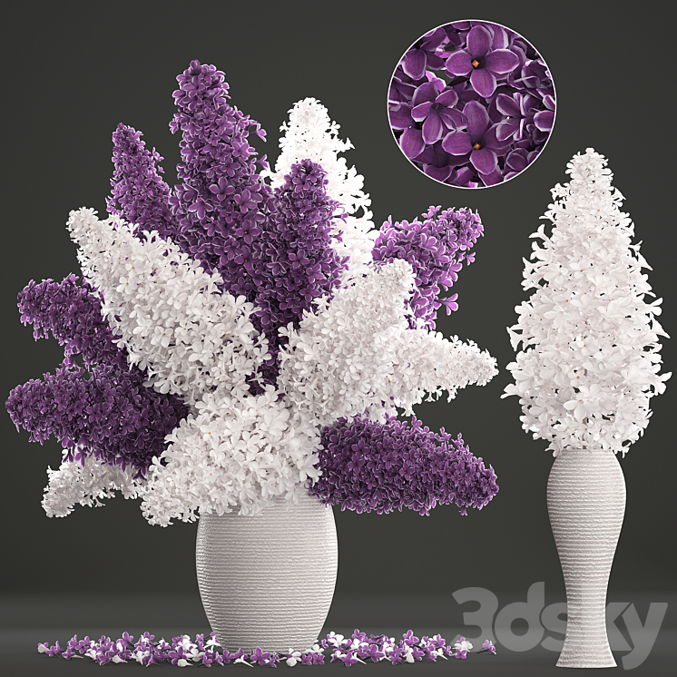 A bouquet of flowers 80. White lilac vase decor table decoration eco design natural decor 3DS Max - thumbnail 1