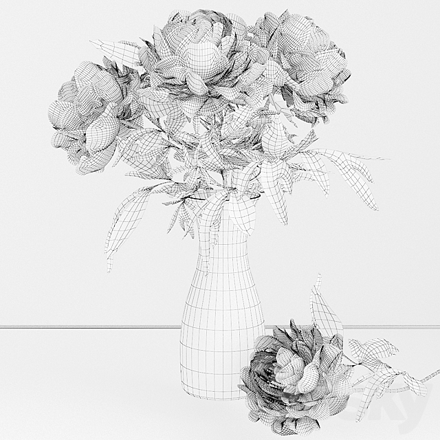 A bouquet of flowers in a vase 16 3DSMax File - thumbnail 2