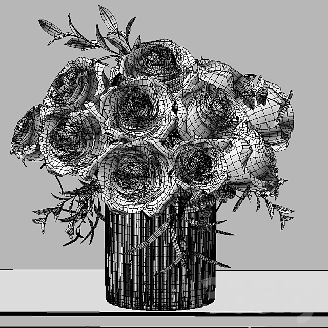 A bouquet of flowers in a vase 33 3ds Max - thumbnail 2