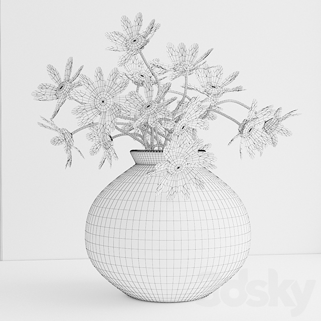 A bouquet of flowers in a vase 9 3DS Max Model - thumbnail 2