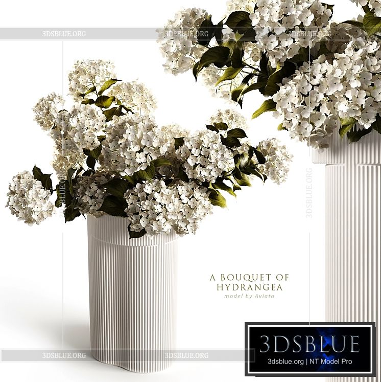 A bouquet of hydrangea 2 3DS Max - thumbnail 3