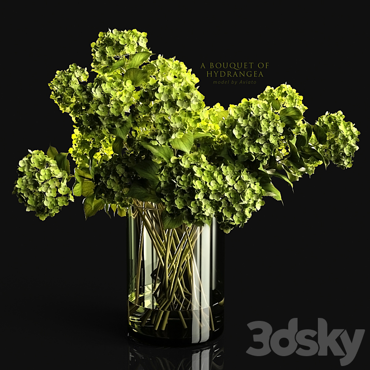 A bouquet of hydrangea 3DS Max - thumbnail 1