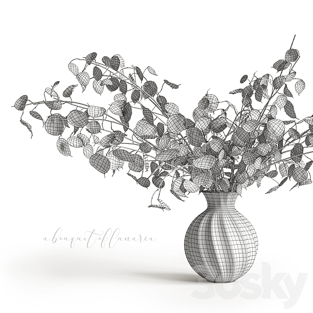 A bouquet of lunaria 3DS Max Model - thumbnail 5