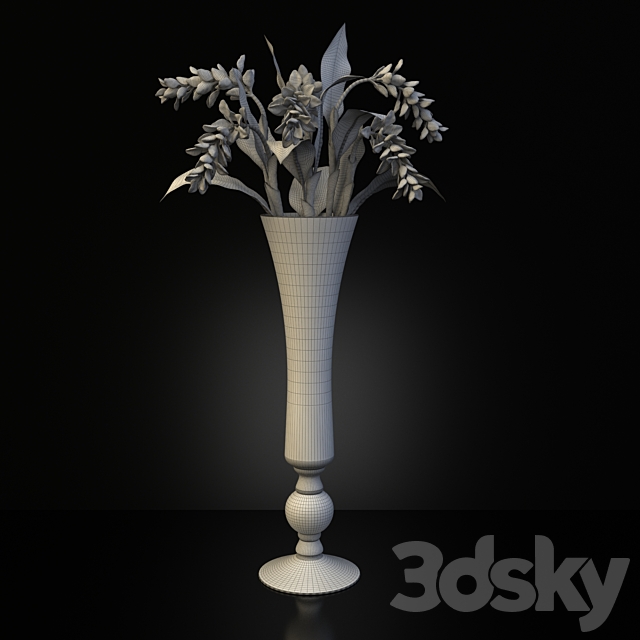 A flower in a vase vgnewtrend flower arrangements eternity bowl classic weeping 3DS Max Model - thumbnail 3