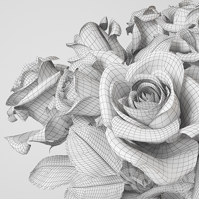 A vase with a bouquet 3ds Max - thumbnail 2