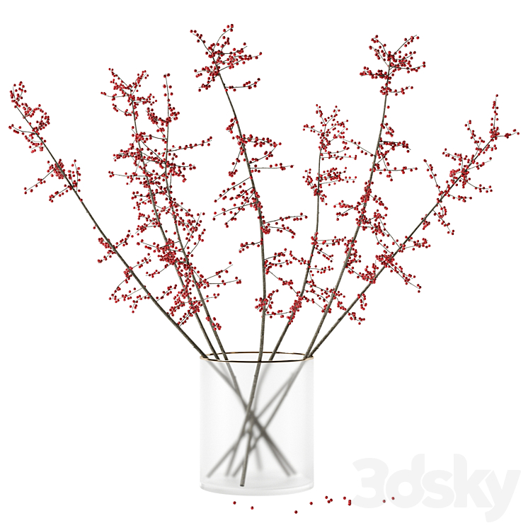 Autumn branches in glass vase (corona reissue) 3DS Max Model - thumbnail 3