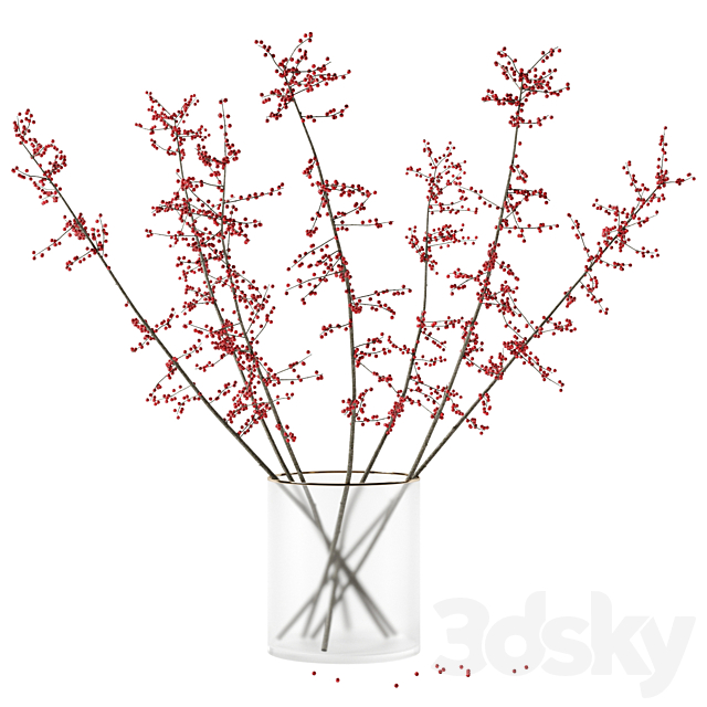 Autumn branches in glass vase (corona reissue) 3DSMax File - thumbnail 1