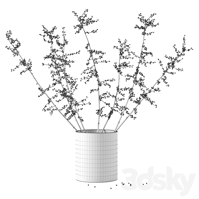 Autumn branches in glass vase (corona reissue) 3DSMax File - thumbnail 3