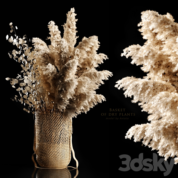 Basket of dry plants 3DS Max - thumbnail 1