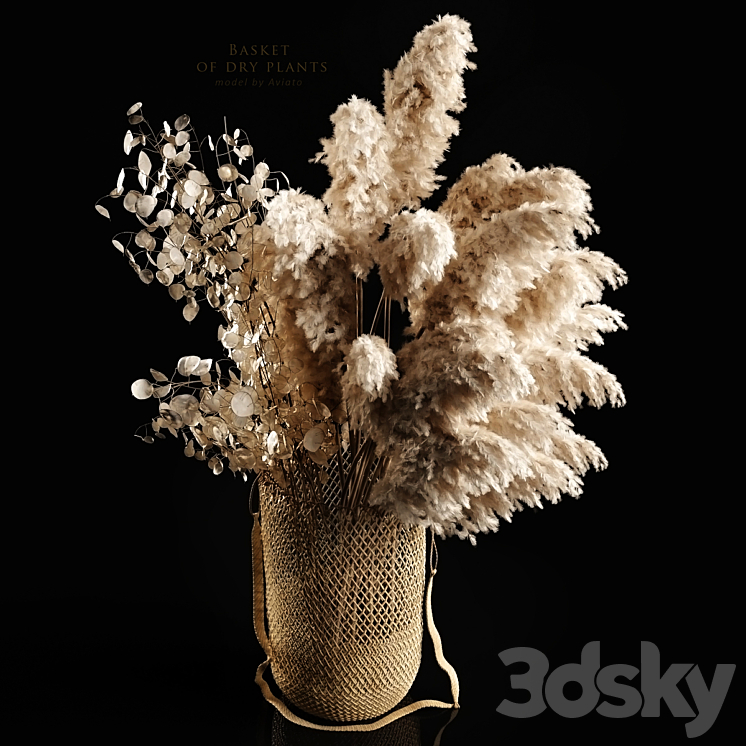 Basket of dry plants 3DS Max - thumbnail 2