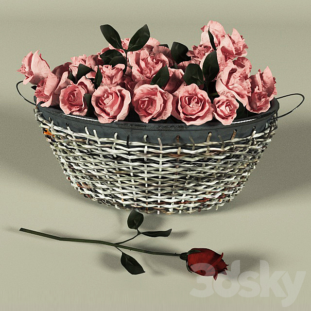 Basket of roses 3DSMax File - thumbnail 1