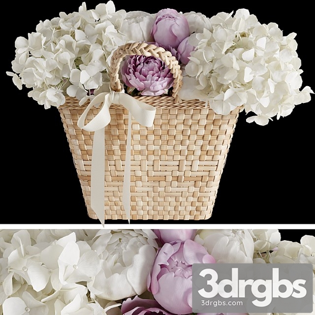 Basket with flowers - thumbnail 1