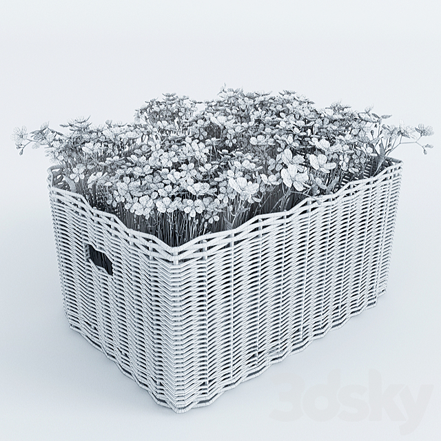 Basket with Forget-Me 3DS Max Model - thumbnail 3