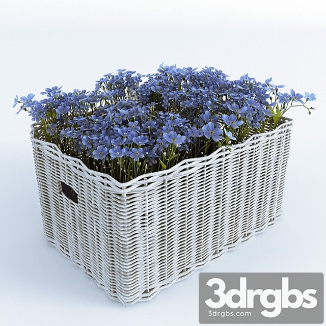 Basket With Forget Me Nots 3dsmax Download - thumbnail 1