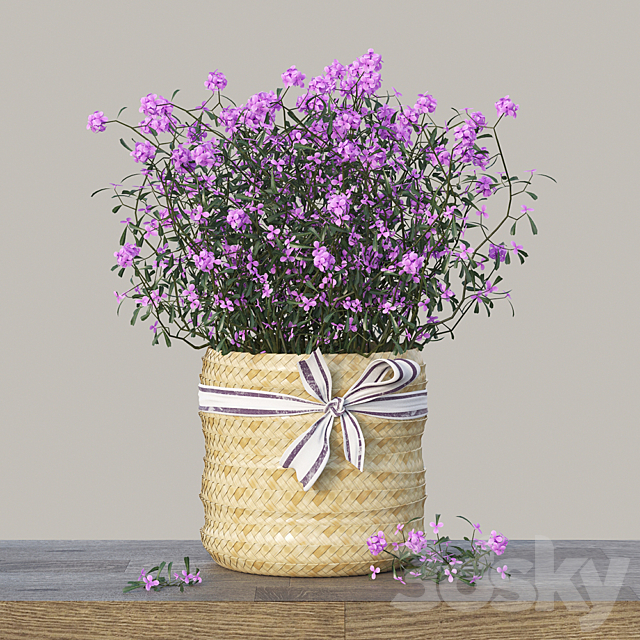 Basket with tsvetami_02 3DSMax File - thumbnail 1