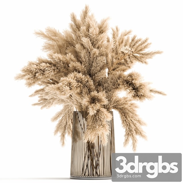 Beautiful lush bouquet of dried flowers in a vase with dry branches of pampas, reeds. 122. - thumbnail 1