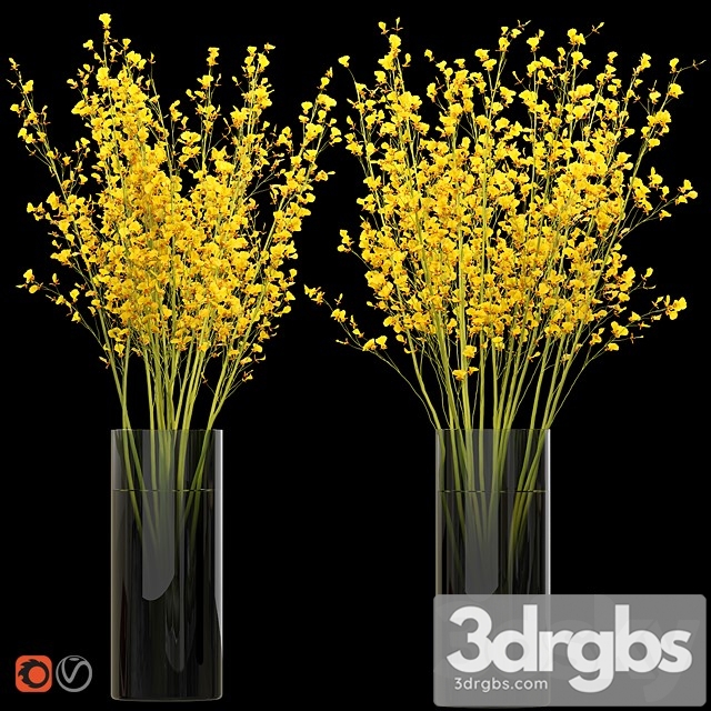 Big Bouquet Orchid Oncidium in a Vase 3dsmax Download - thumbnail 1