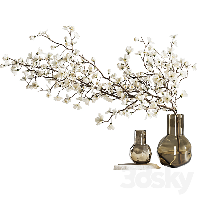 Blooming branch in a vase 3ds Max - thumbnail 2