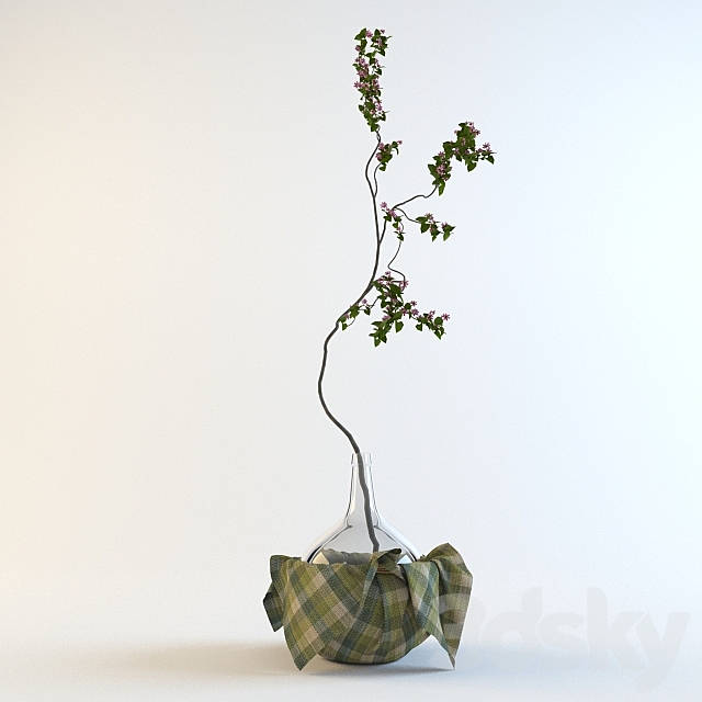 Blossoming a branch in the big bottle 3ds Max - thumbnail 1