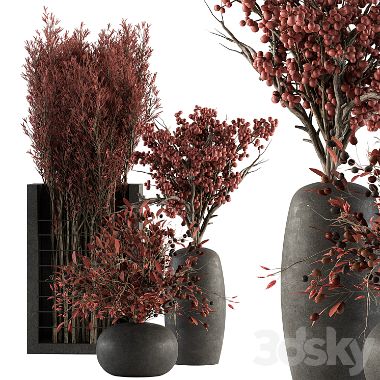 Bouquet 108 – Red Plants 3DS Max - thumbnail 1