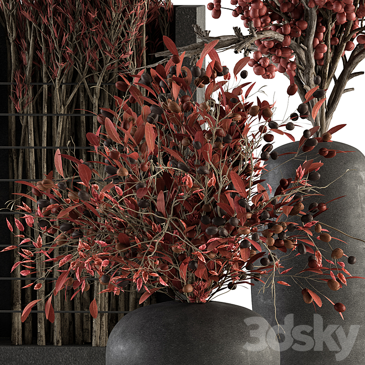 Bouquet 108 – Red Plants 3DS Max - thumbnail 2