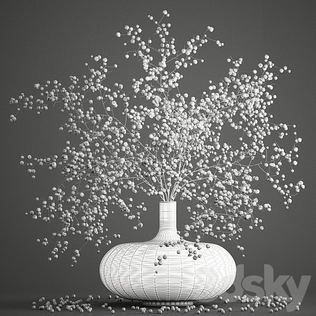 Bouquet 97. Branches. berries. Branches. berries. vase. natural decor. red 3DSMax File - thumbnail 5