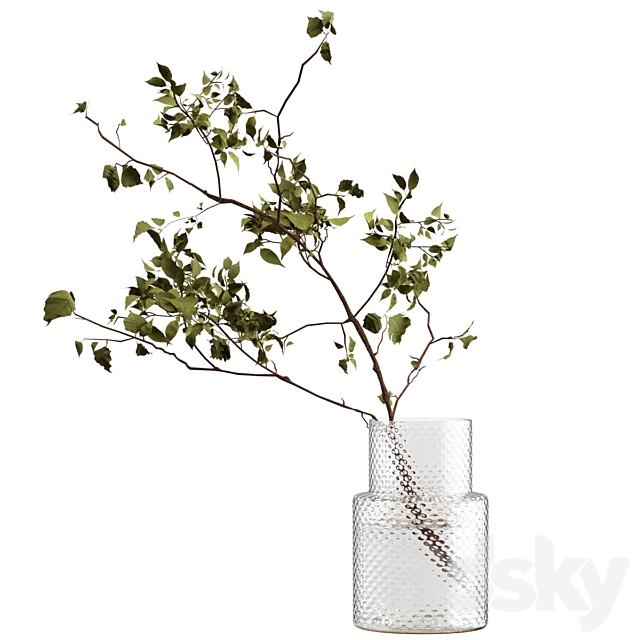 Bouquet branch in a vase 3ds Max - thumbnail 1