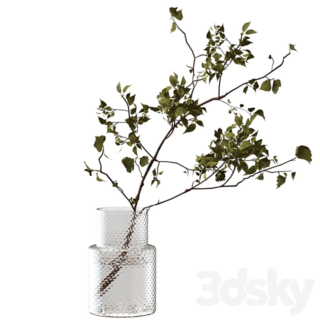 Bouquet branch in a vase 3ds Max - thumbnail 2