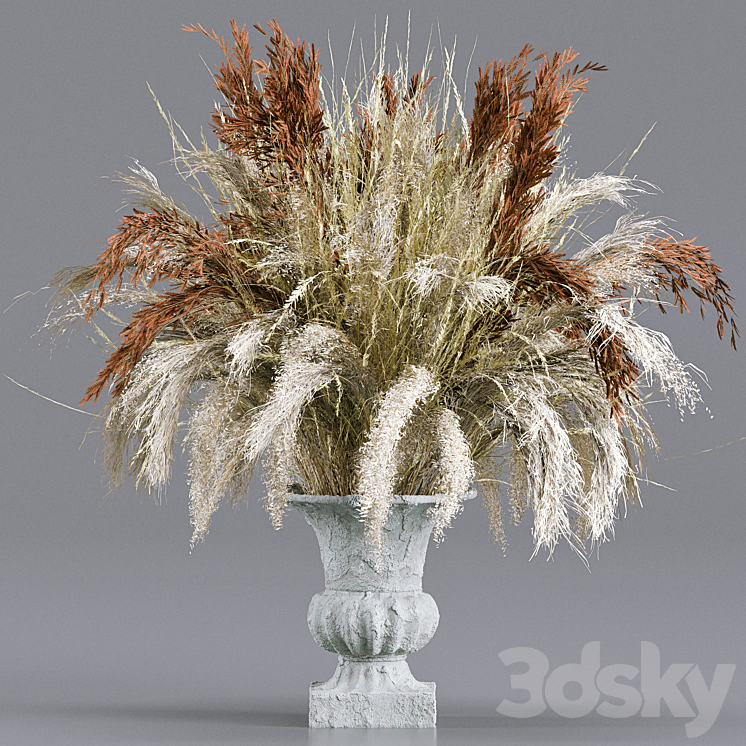 Bouquet Collection 13 – Decorative Dried Branches and Pampas 3DS Max Model - thumbnail 3