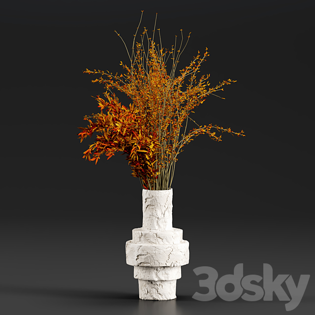 Bouquet Collection 14 – Decorative Branches in Concrete Vases 3DSMax File - thumbnail 2