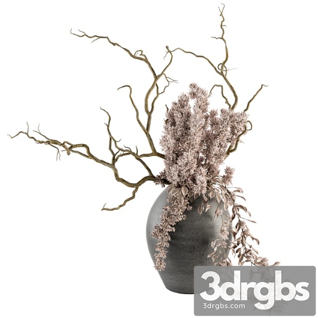 Bouquet – dried branch in concrete vase 71 - thumbnail 1