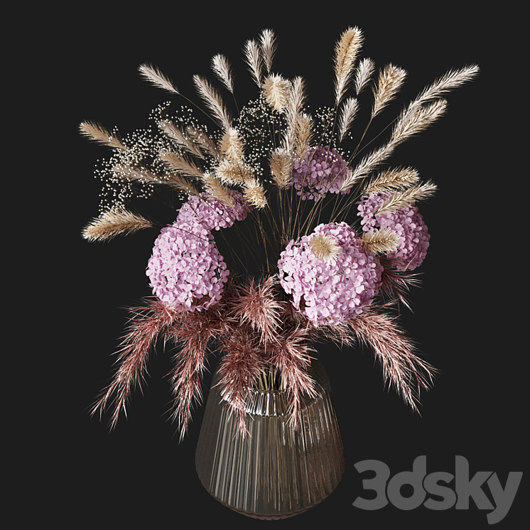 Bouquet Dried flower 03 3DS Max Model - thumbnail 2