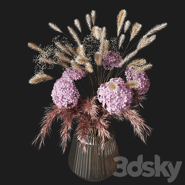 Bouquet Dried flower 03 3DS Max Model - thumbnail 2