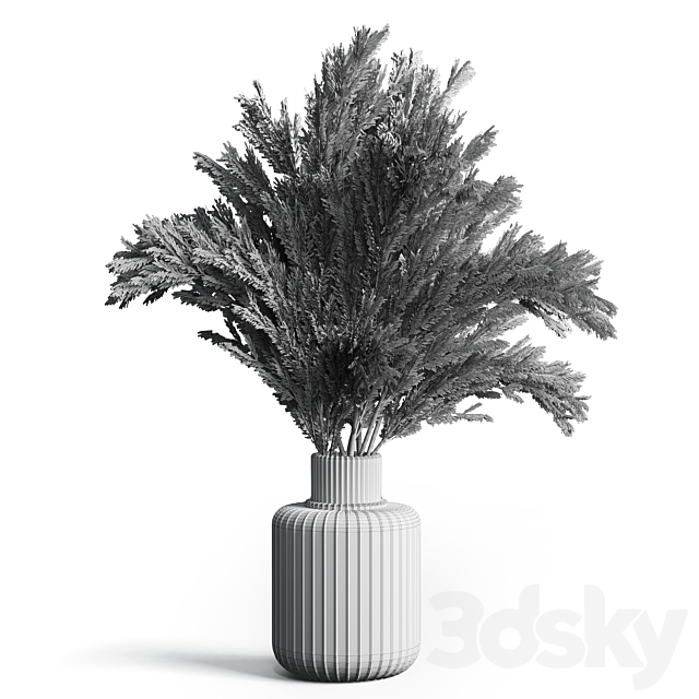 bouquet dry lavender vase glass 3ds Max - thumbnail 3