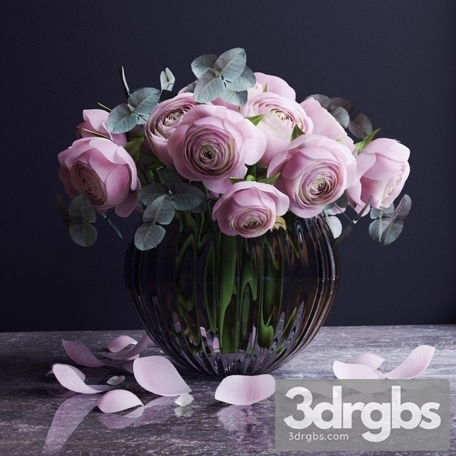 Bouquet Flowers Vase 7 3dsmax Download - thumbnail 1