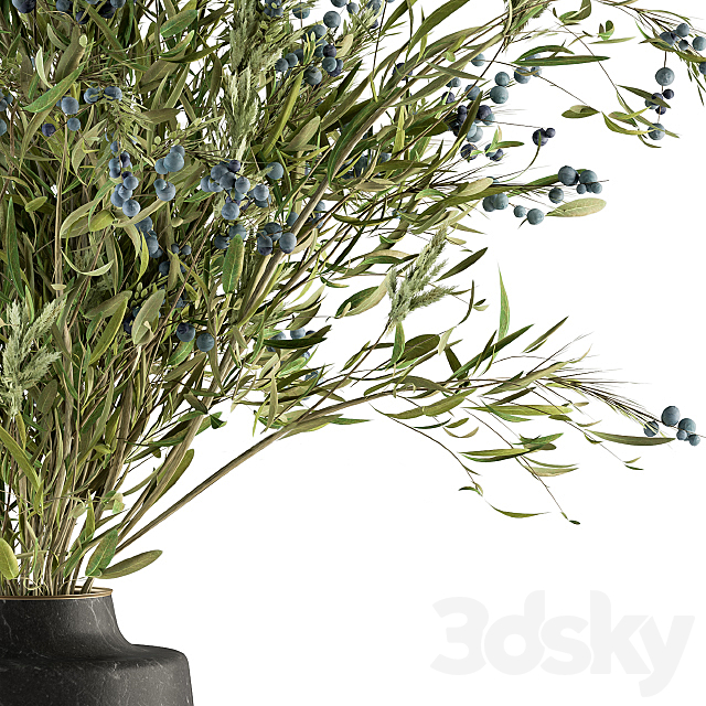 Bouquet – Green Branch in vase 54 3DSMax File - thumbnail 2