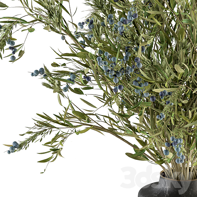 Bouquet – Green Branch in vase 54 3DSMax File - thumbnail 4