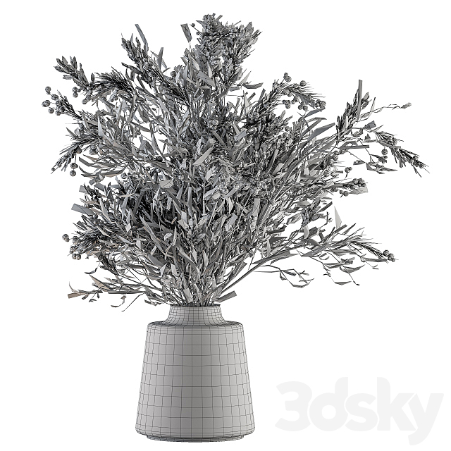 Bouquet – Green Branch in vase 54 3DSMax File - thumbnail 5