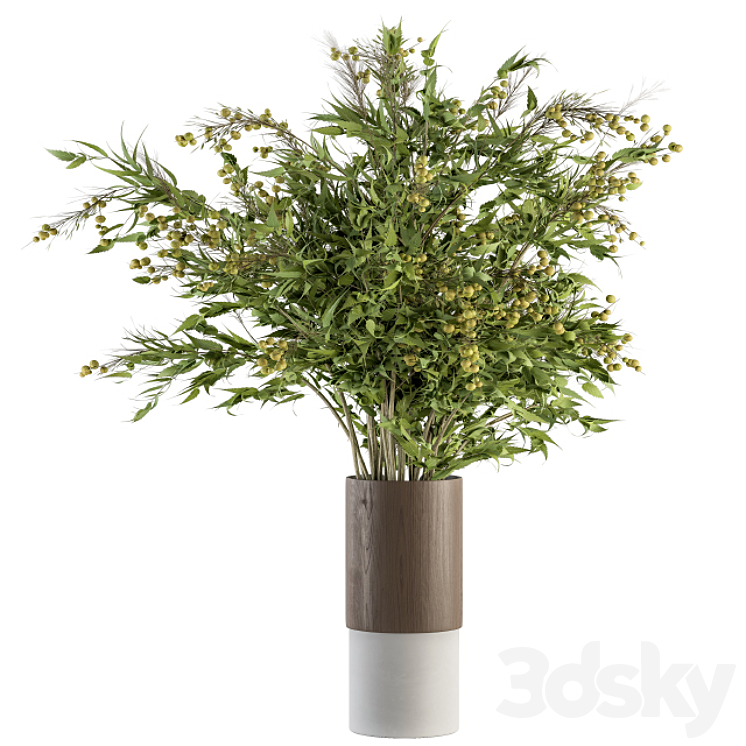 Bouquet – Green Branch in vase 58 3DS Max - thumbnail 1