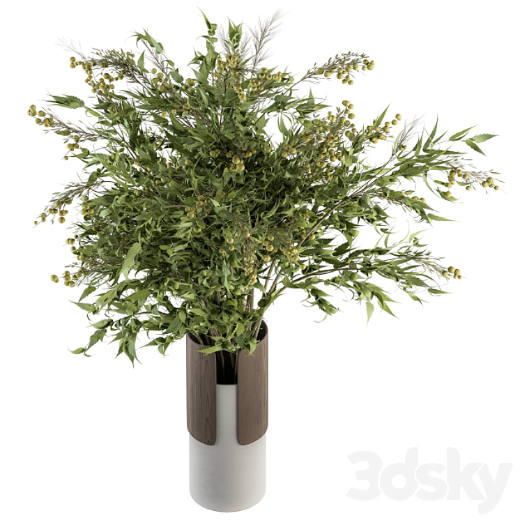 Bouquet – Green Branch in vase 58 3DS Max - thumbnail 2