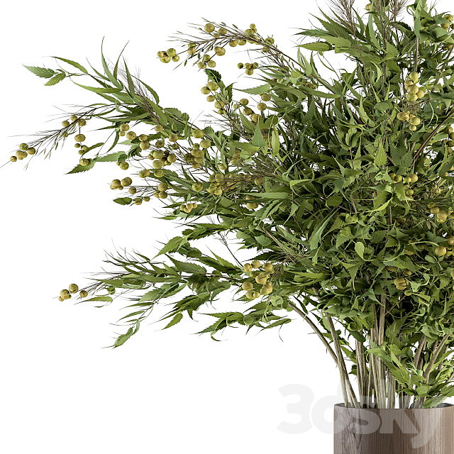 Bouquet – Green Branch in vase 58 3DS Max Model - thumbnail 4