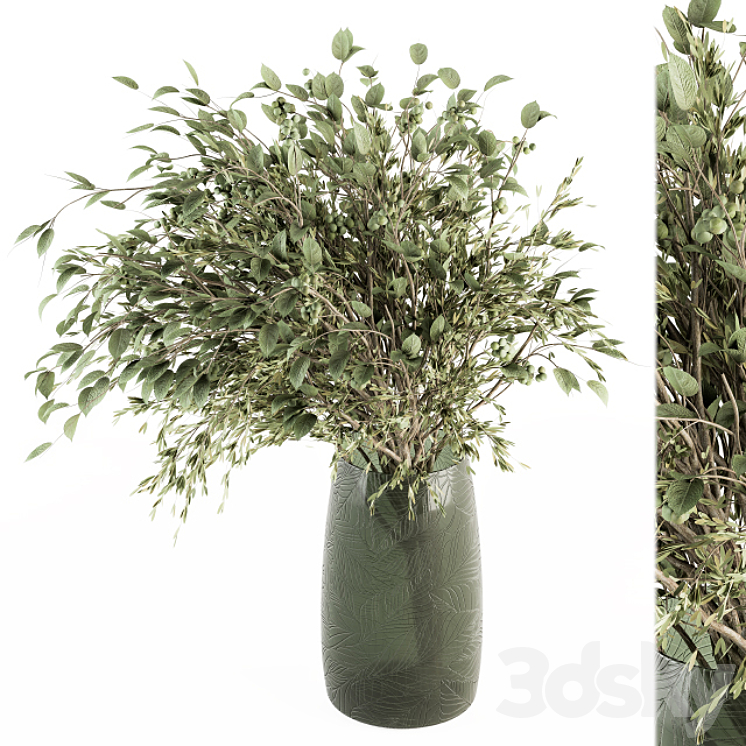 Bouquet – Green Branch in vase 59 3DS Max - thumbnail 1