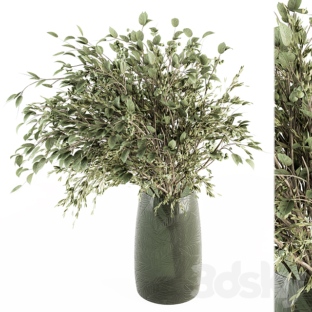 Bouquet – Green Branch in vase 59 3DS Max Model - thumbnail 1