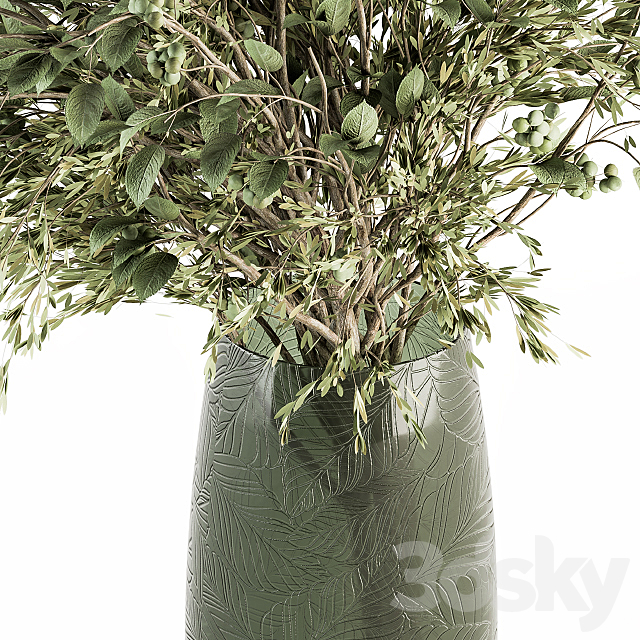 Bouquet – Green Branch in vase 59 3DS Max Model - thumbnail 3