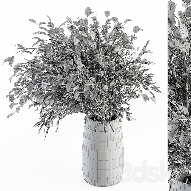 Bouquet – Green Branch in vase 59 3DS Max Model - thumbnail 4