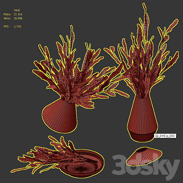 Bouquet Greville Ivanhoe 3DS Max Model - thumbnail 6