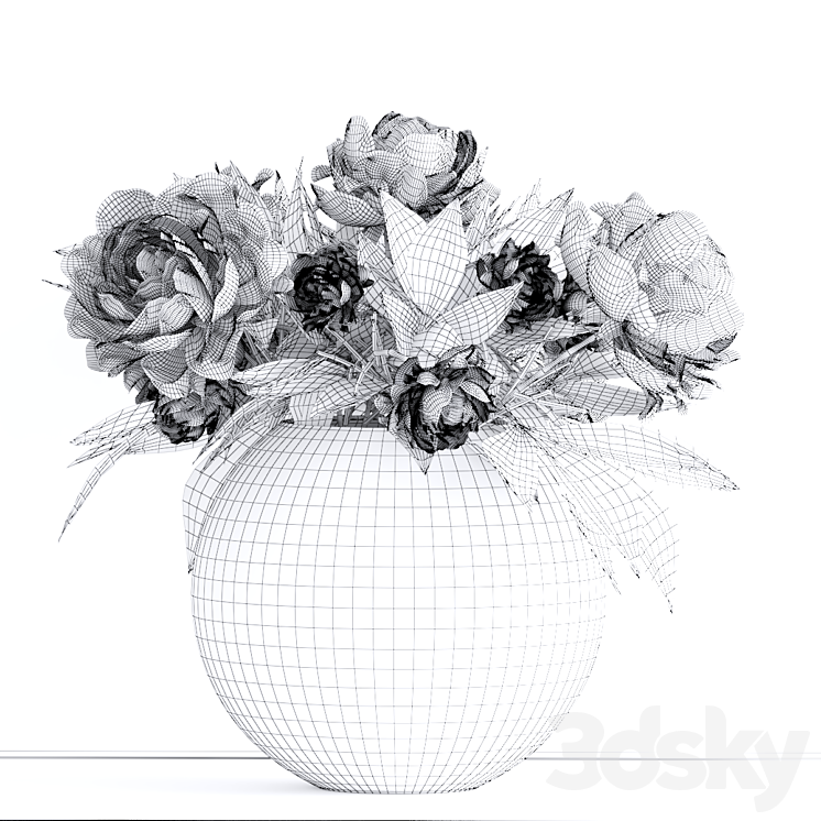 Bouquet in a vase 78 3DS Max - thumbnail 2