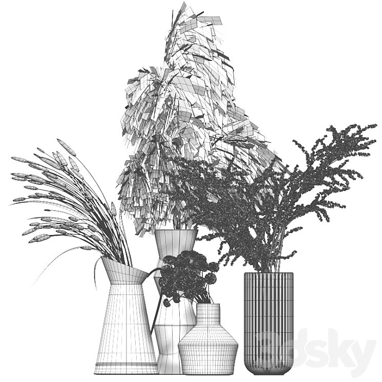 Bouquet in a vase 80 3DS Max - thumbnail 2